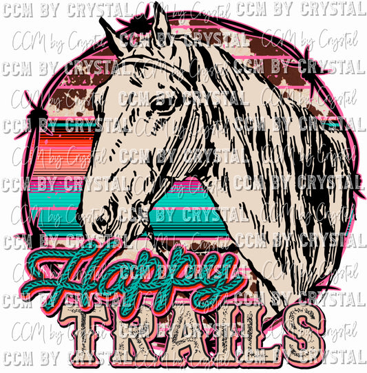 Western Horse Ready To Press Transfer DTF Sublimation