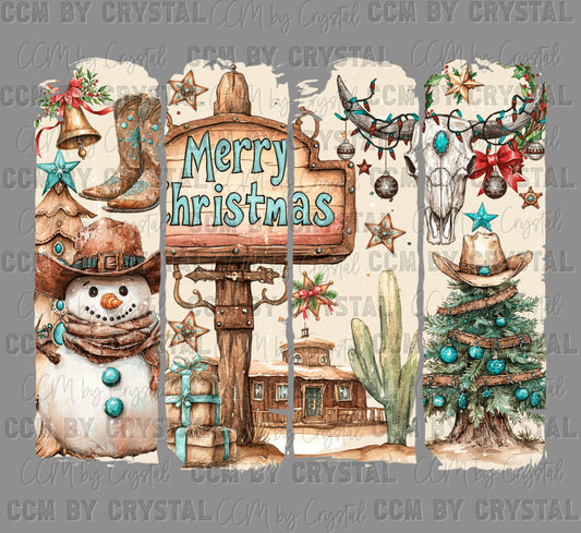 Western Merry Christmas Snowman Ready to Press Transfer DTF Transfer Sublimation Transfer