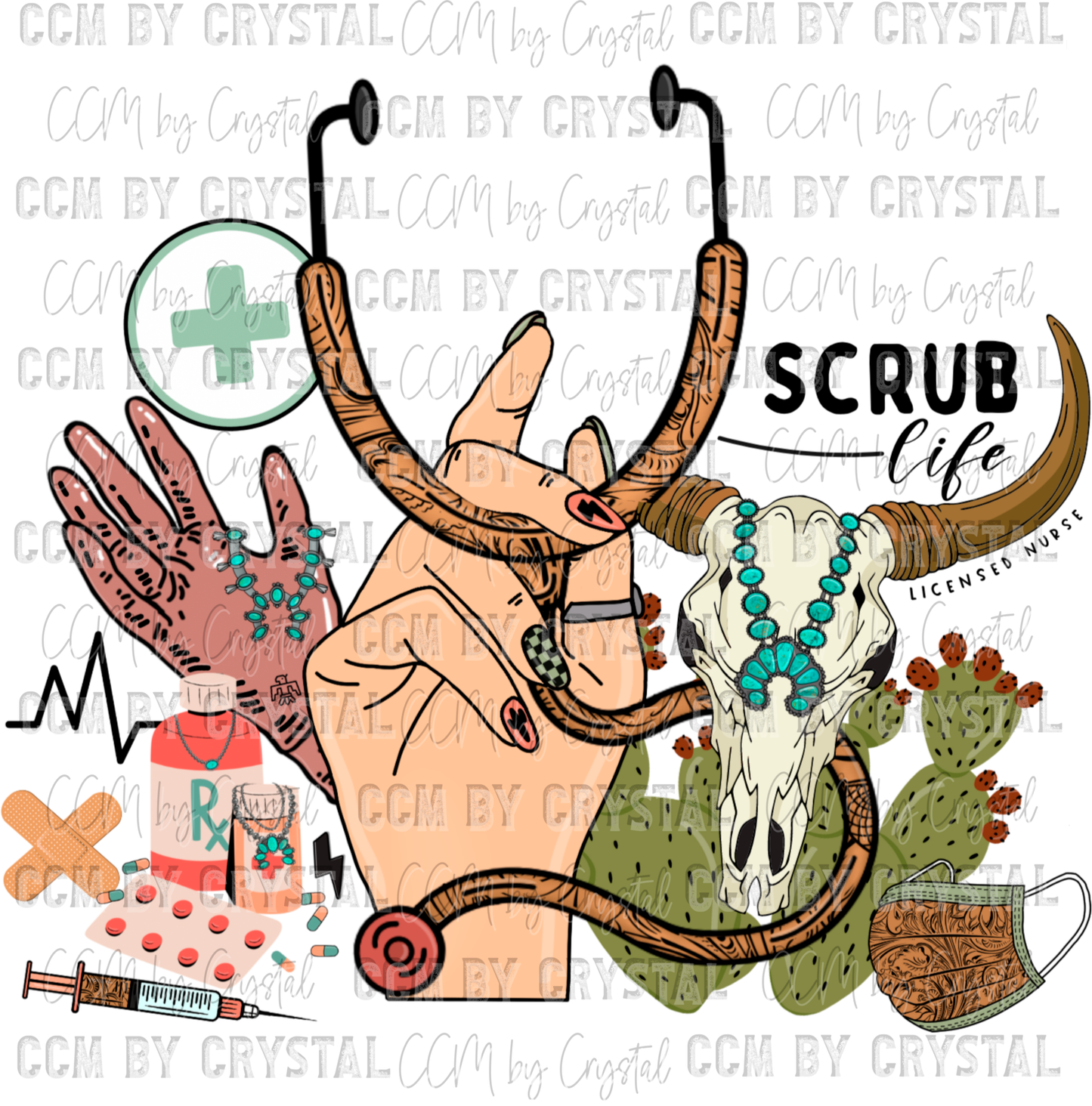 Western Scrub Life Ready to Press Transfer
