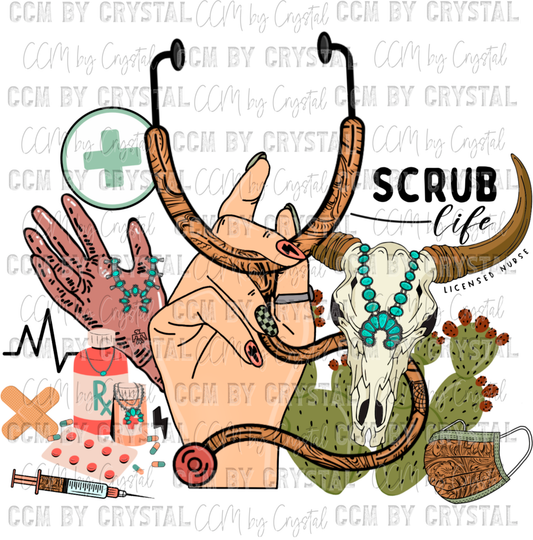 Western Scrub Life Ready to Press Transfer