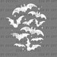 Distressed White Bats Halloween Ready to Press Transfer DTF Transfer Sublimation Transfer