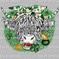 St. Patrick's Day Highland Cow White  Ready to Press Transfer