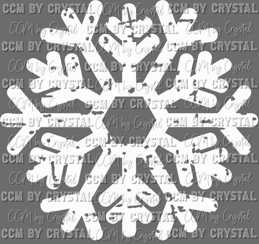 Snowflake Distressed Winter Christmas Ready to Press Transfer