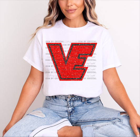 Victoria East Titans Faux Glitter T-Shirt