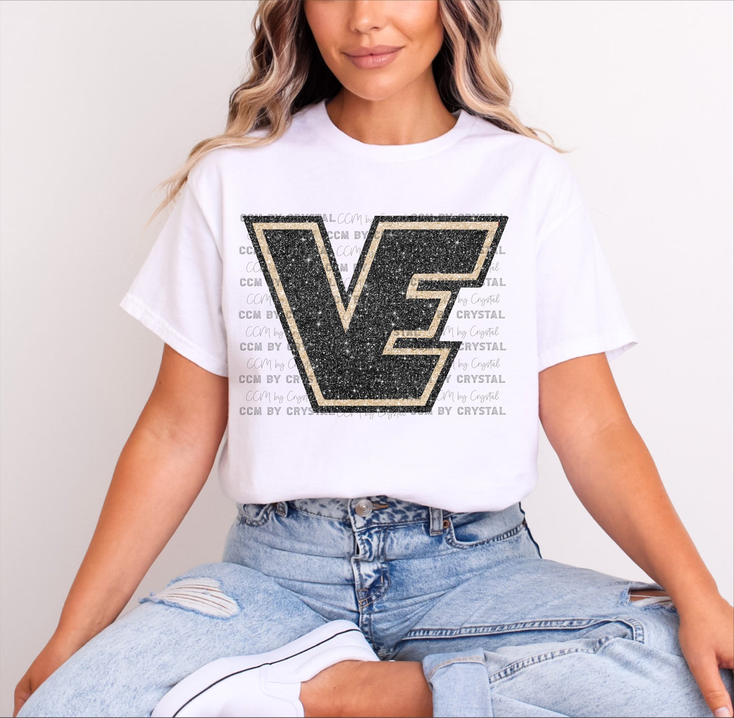 Victoria East Titans Faux Glitter T-Shirt