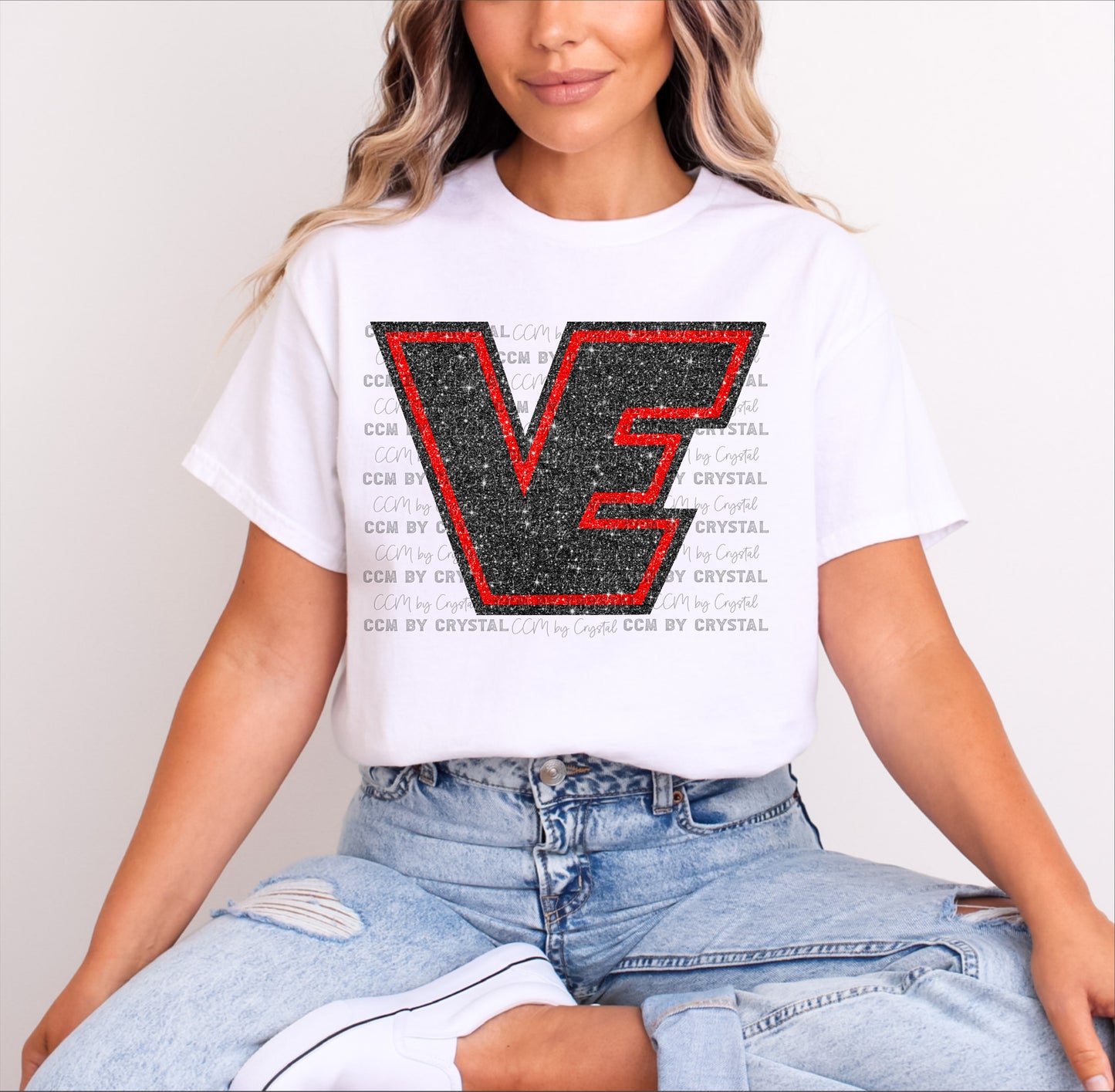 Victoria East Titans Faux Glitter T-Shirt