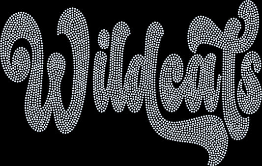 Wildcats 11" 1-Color Ready to Press Spangle Transfer Bling Transfer Sparkle Transfer