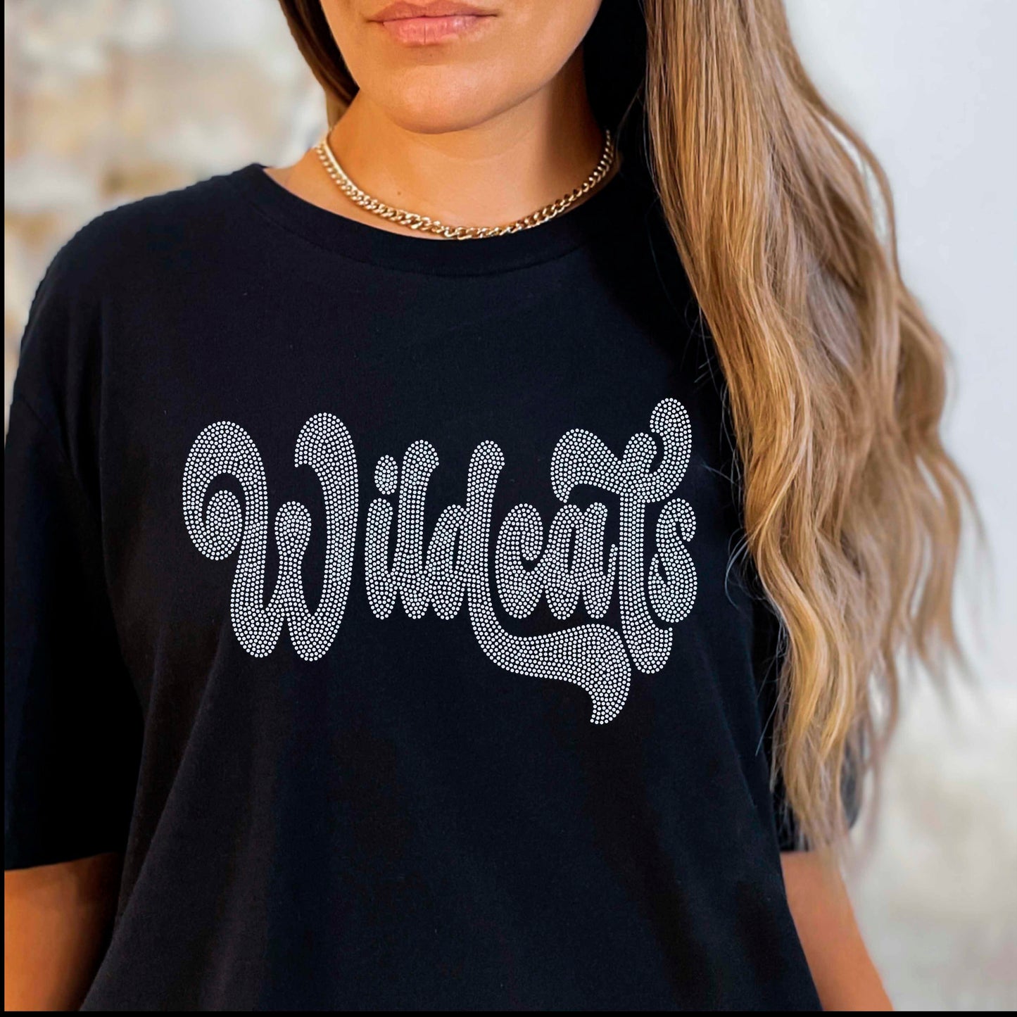 Wildcats 11" 1-Color Ready to Press Spangle Transfer Bling Transfer Sparkle Transfer