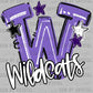 W Wildcats Purple Mascot Ready to Press DTF Transfers Sublimation Transfers