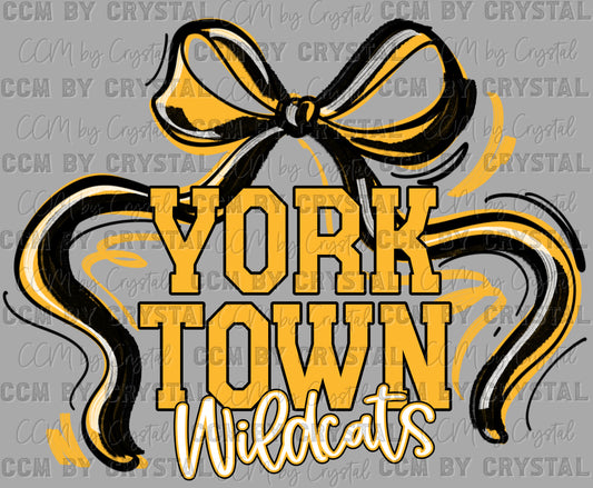 Yorktown Wildcats Mascot Ready to Press Transfer DTF Transfer Sublimation Transfer