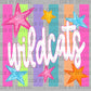 Wildcats Colorful Mascot Ready to Press DTF Transfers Sublimation Transfers