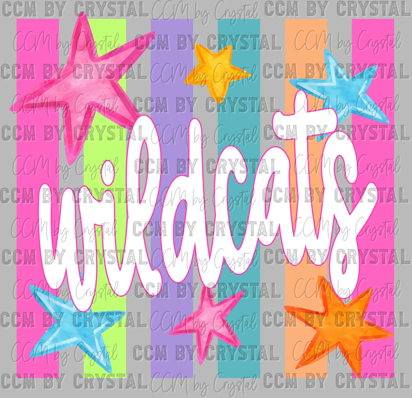 Wildcats Colorful Mascot Ready to Press DTF Transfers Sublimation Transfers