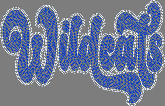 Wildcats 2-Color Approximately 11" wide Spangle Transfer