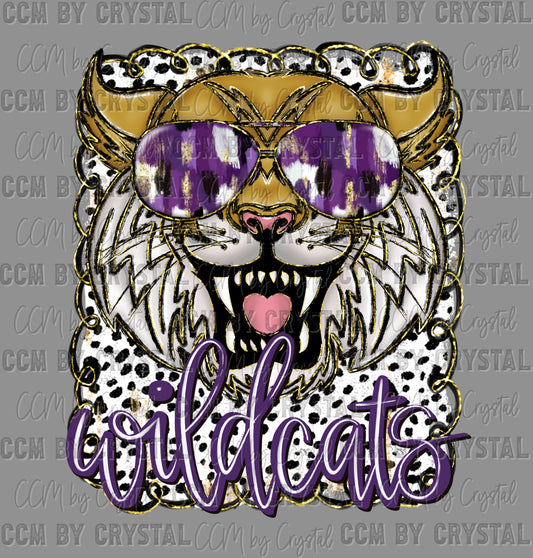 Wildcats Purple DTF Transfer Sublimation Transfer