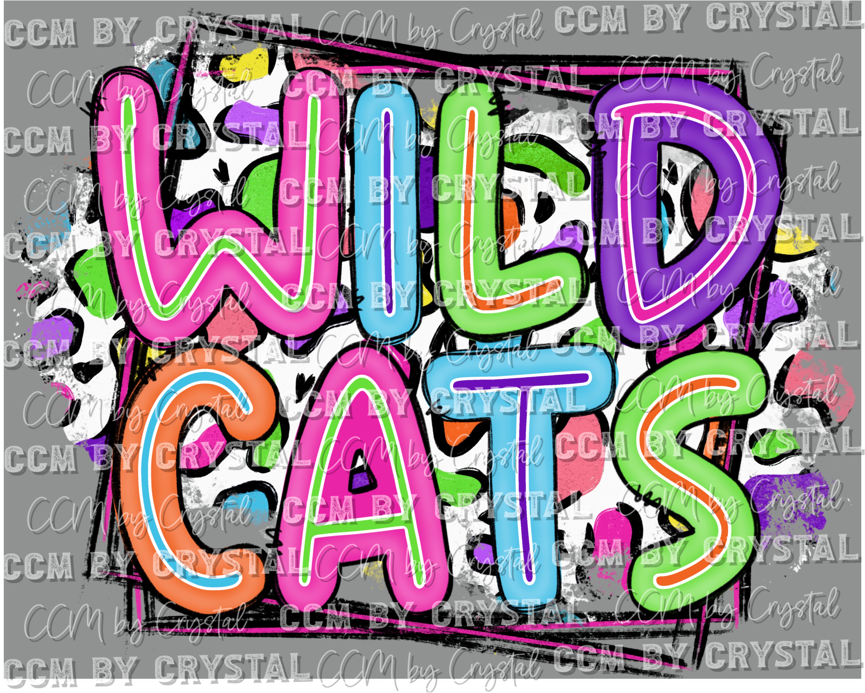 Wildcats Colorful Leopard Background Mascot Ready to Press Transfer ...