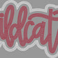 Wildcats Doodle Approximately 11" wide 2 Color Spangle Transfer
