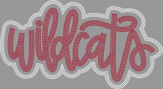 Wildcats Doodle Approximately 11" wide 2 Color Spangle Transfer