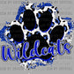 Wildcats Paw Faux Glitter Leopard PNG Digital File ONLY