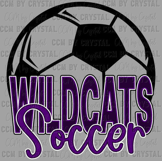 Wildcats Soccer Purple Ready to Press Instant Peel DTF Transfers Sublimation Transfers