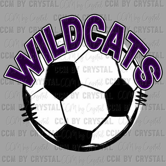 Wildcats Soccer Purple Ready to Press Instant Peel DTF Transfers Sublimation Transfers