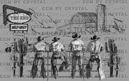 Wild West Cowboys Rodeo Western Ready to Press Transfer DTF Transfer Sublimation Transfer