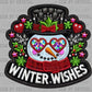 Snowman Winter Wishes Christmas Faux Rhinestone Effect Ready to Press Transfer DTF Transfer Sublimation Transfer