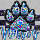Wolves Mascot Faux Rhinestones Effect Ready to Press Transfer DTF Transfer Sublimation Transfer