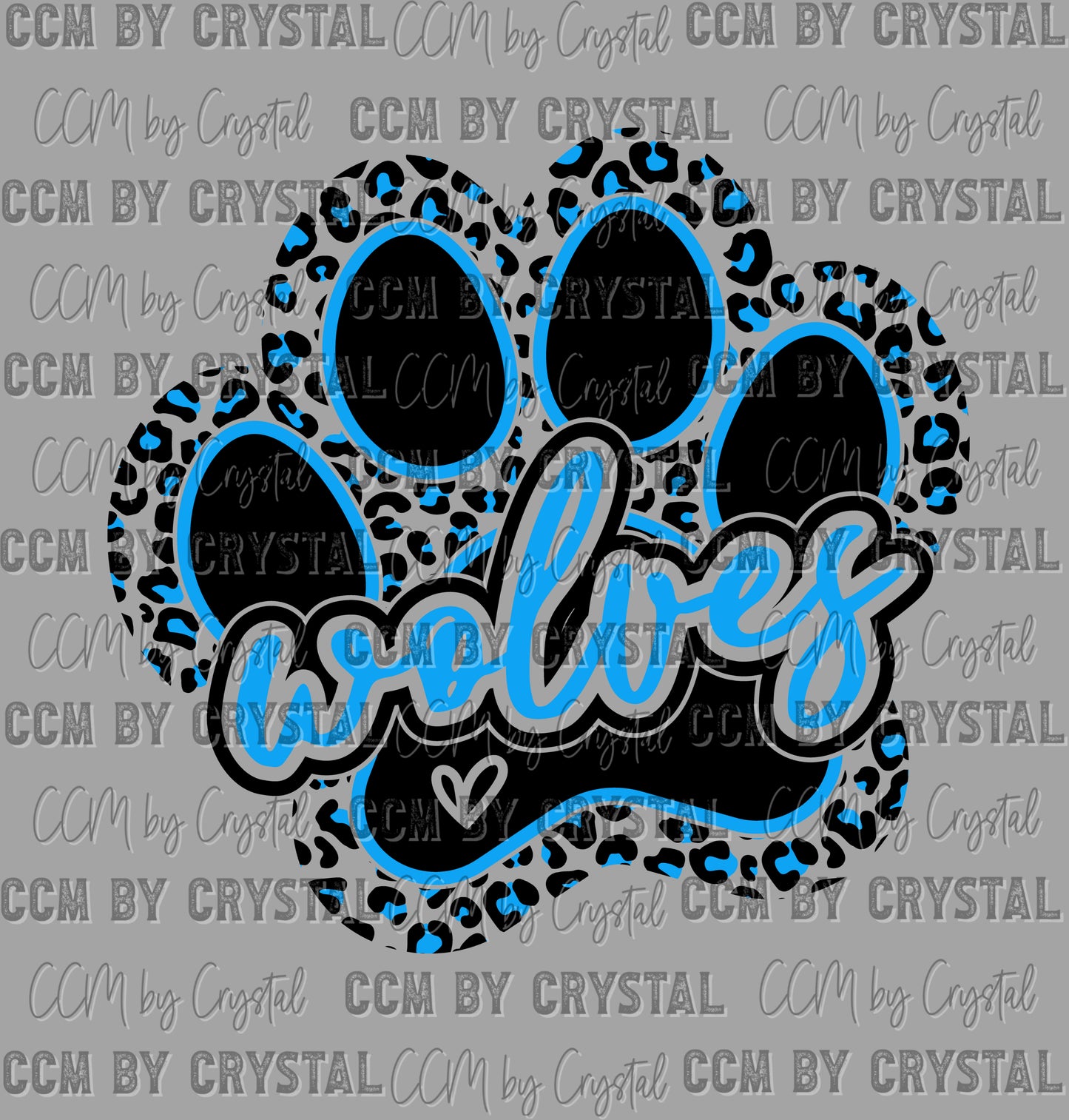 Wolves Paw Blue Ready to Press Instant Peel DTF Transfers Sublimation Transfers