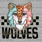 Wolves Cartoon Mascot Ready to Press Transfer DTF Transfer Sublimation Transfer