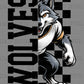 Wolves Checkered Sports Mascot Ready to Press Transfer DTF Transfer Sublimation Transfer