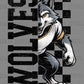Wolves Grunge Checkered Sports Mascot Ready to Press Transfer DTF Transfer Sublimation Transfer