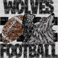 Wolves Football Faux Sequins Faux Embroidery Ready to Press Transfer