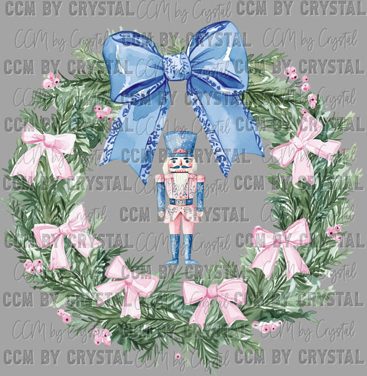 Wreath Nutcracker Christmas Ready to Press Transfer DTF Transfer Sublimation Transfer