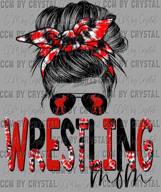 Wrestling Mom Girl Wrestler Messy Bun Ready to Press Transfer DTF Transfer Sublimation Transfer (Copy)