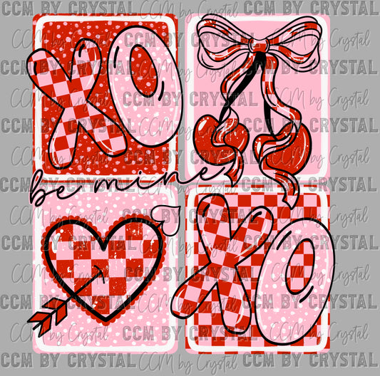XoXo Be Mine Cherries Valentines Day DTF Transfers Sublimation Transfers
