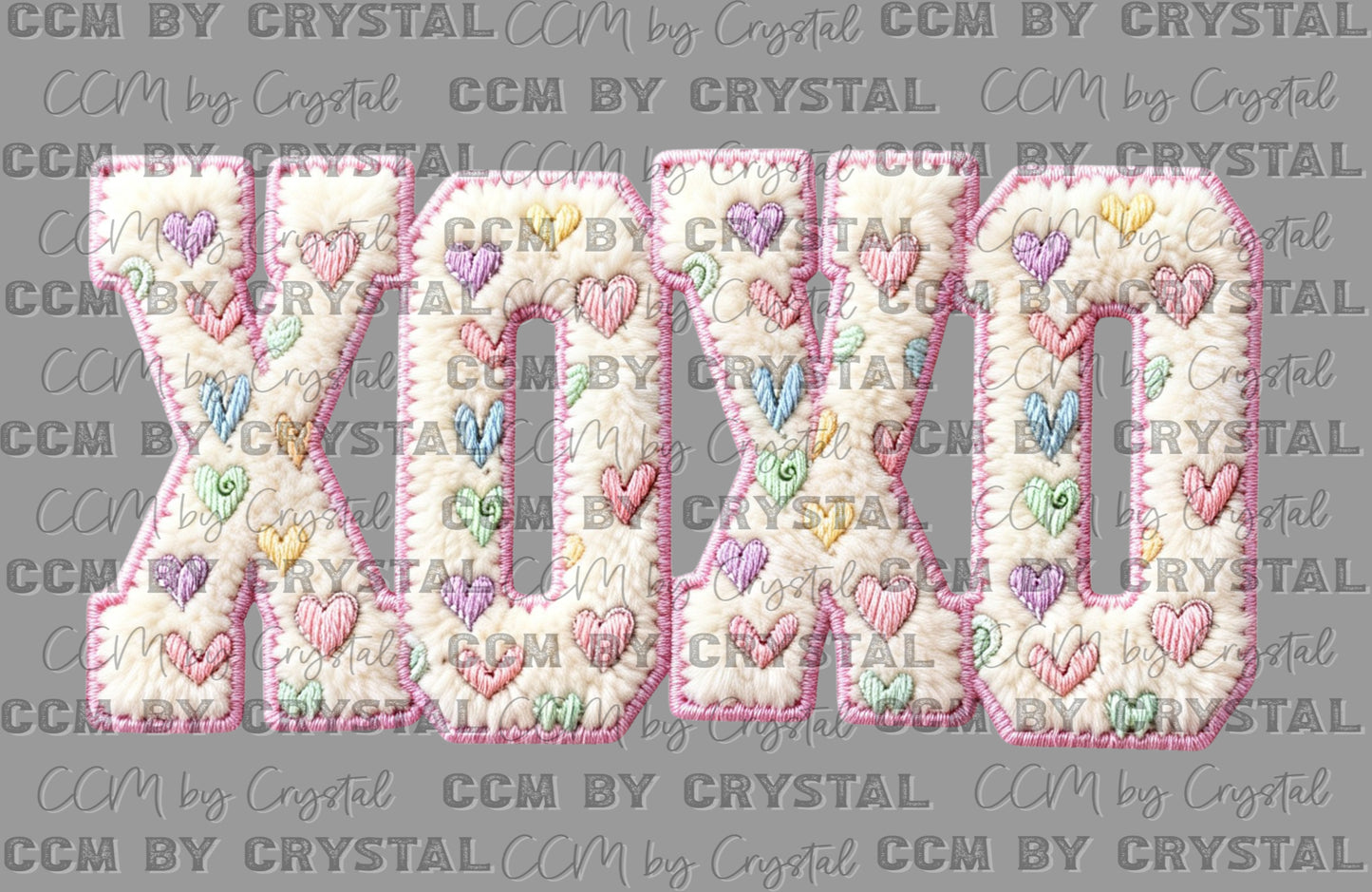 XoXo Faux Fur Valentines Day DTF Transfers Sublimation Transfers