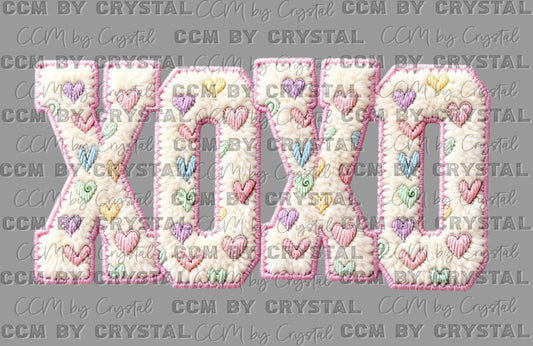 XoXo Faux Fur Valentines Day DTF Transfers Sublimation Transfers