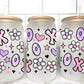 Girly XoXo UV Transfer 16oz Libby Glass Can Wrap Ready to Apply