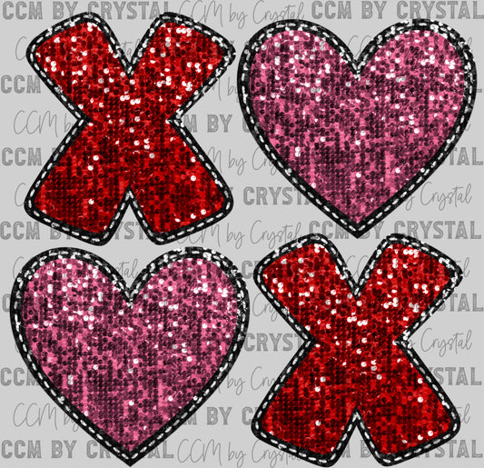 XOXO Faux Sequins Ready to Press Transfer DTF Transfer Sublimation Transfer