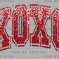 Xoxo Valentines Day Faux Glitter Ready to Press Instant Peel DTF Transfers Sublimation Transfers