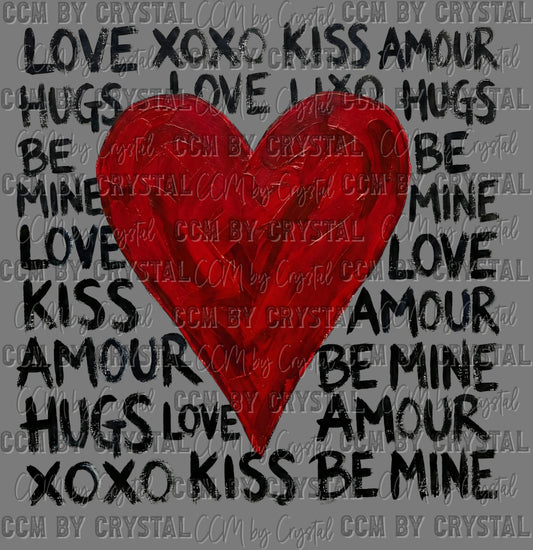 Love XoXO Valentines Day DTF Transfers Sublimation Transfers