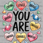 You are Loved Hearts Ready to Press Transfer DTF Transfer Sublimation Transfer