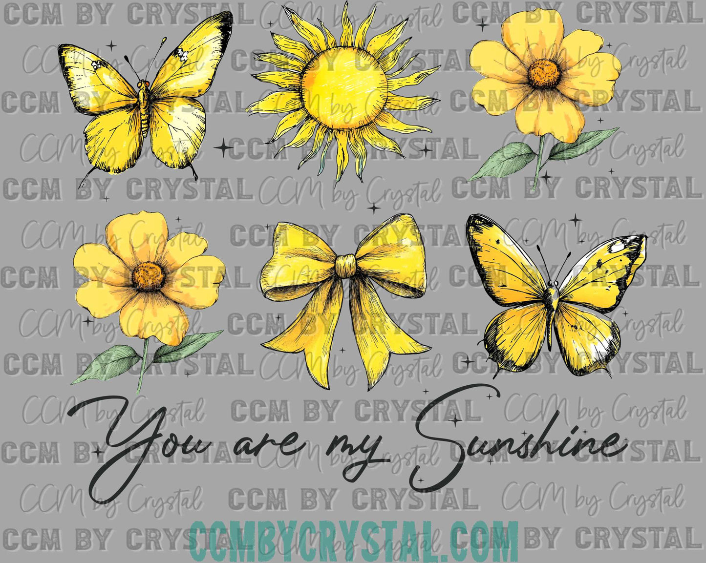 You Are My Sunshine Black Summer Ready to Press Transfer DTF Transfer Sublimation Transfer