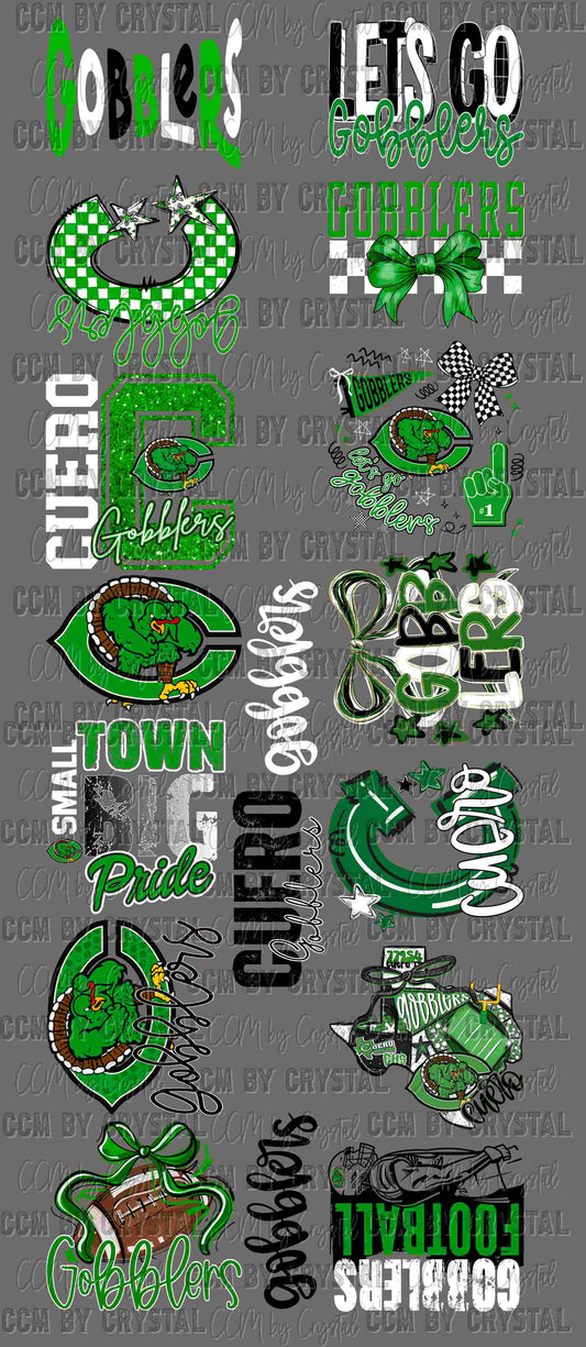 School Approved Youth 9in Cuero Gobblers GANG Sheet 60" DTF Gang Sheet