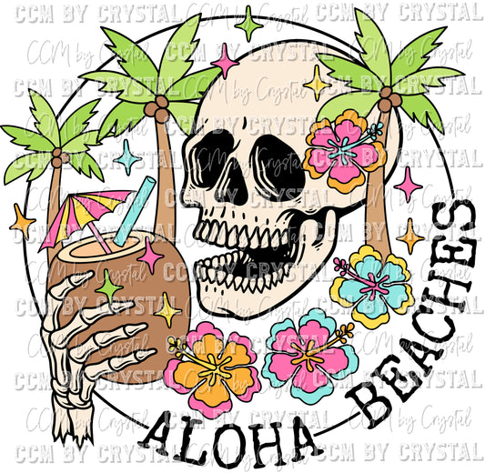 Aloha Beaches Skellie Summer Beach Ready to Press Transfer