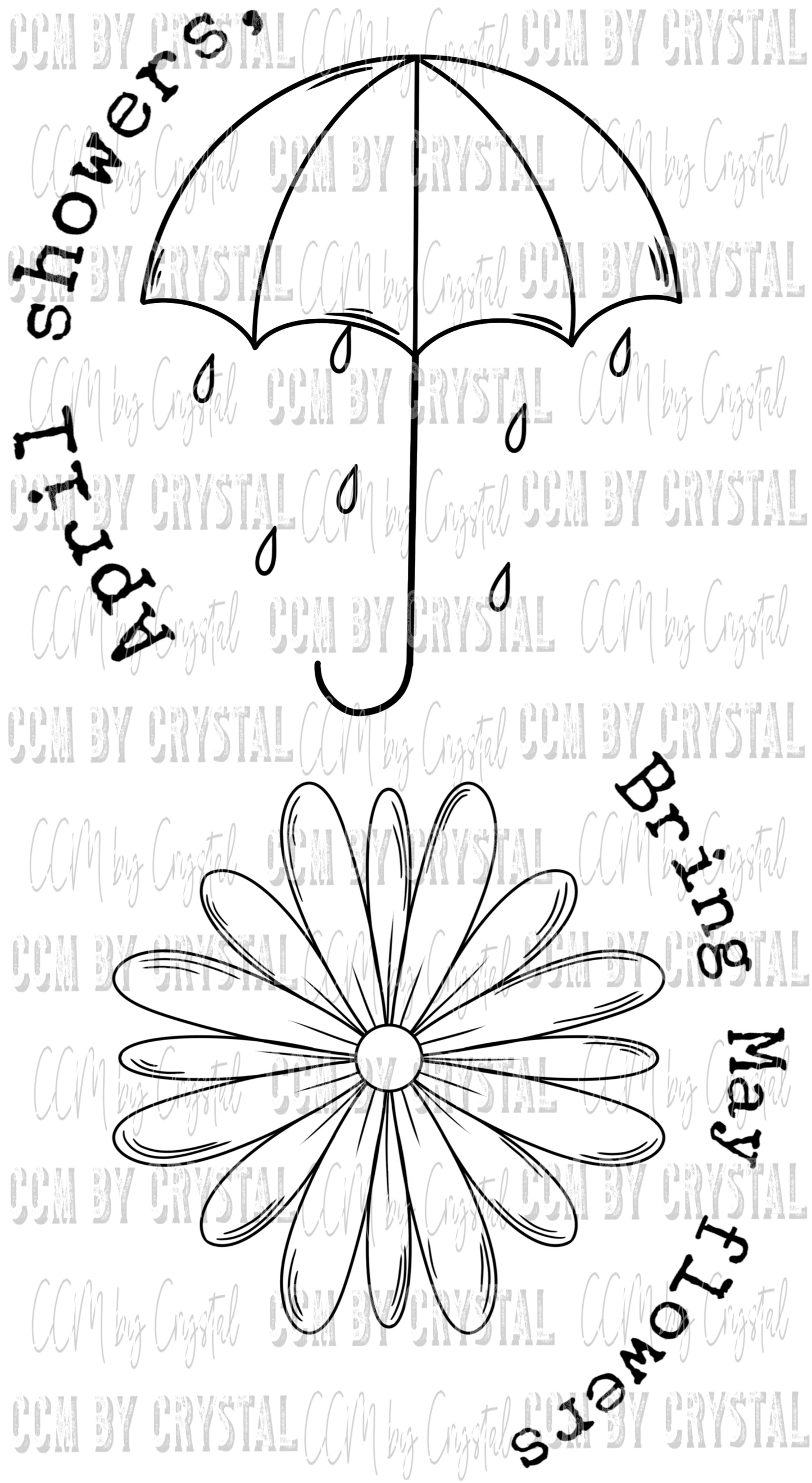 April Showers Bring May Flowers Ready to Press Transfer