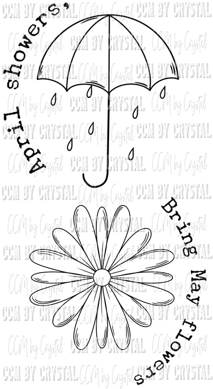 April Showers Bring May Flowers Ready to Press Transfer