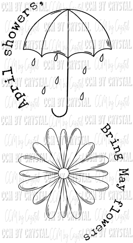 April Showers Bring May Flowers Ready to Press Transfer