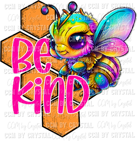 Be Kind Colorful Bee Ready to Press Transfer