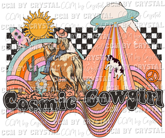 Cosmic Cowgirl Western Ready to Press Transfer